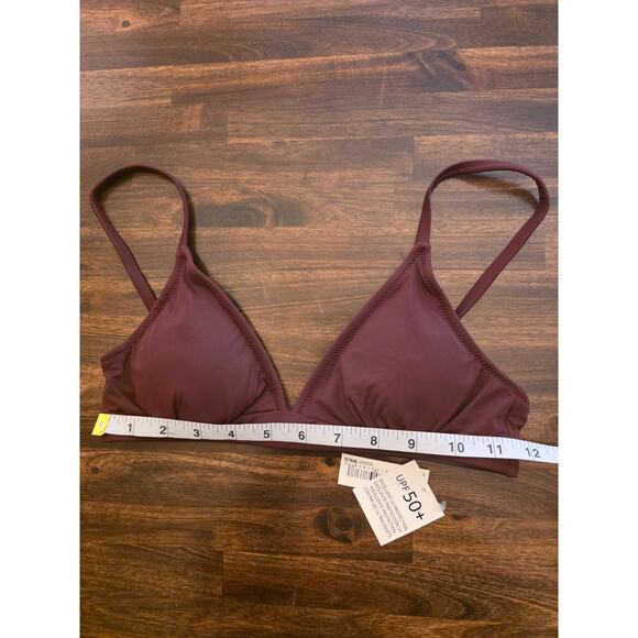 Amazon Essentials Bikini Top Deep Brown XS Triangle Classic Light Support NWT - Picture 2 of 6